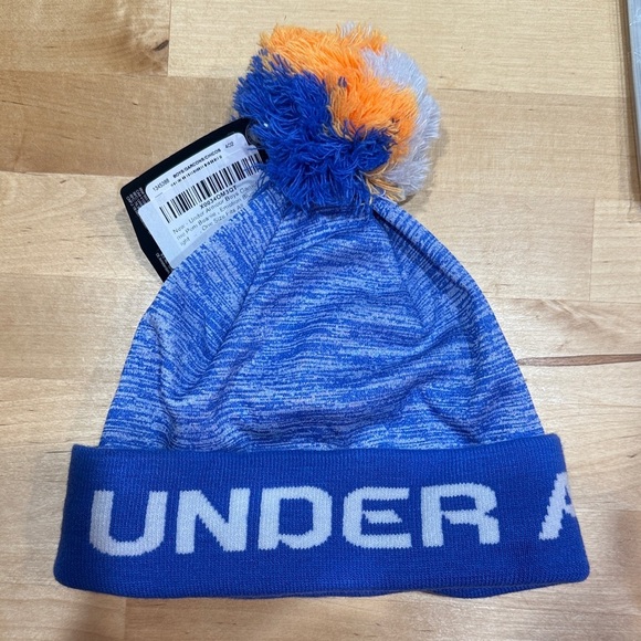 Under Armour Other - NET Under Armour Kids Blue Beanie with Colorful Pom